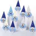 Jenaai 20 Pcs Patriotic Gnomes Xmas Ornaments with Appreciation Cards Christmas Holiday Gnomes Plush Tray Table Decor for Patriotic Party Favor Home Office Desk