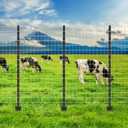 Fence Posts 4 Feet, Heavy Duty Metal Fence Post with U-Channel, Steel Fence U Post for Wire Fencing Steel Post for Yard, Outdoor Wire (Black - Set 15)