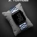 Fullmosa Metal Band Compatible with Apple Watch Bands 45mm 44mm 42mm, iWatch Band with Case for Apple Watch Series 9 8 7 6 5 4 3 2 1 SE3/2/1, Blue Grey