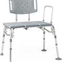Medline Bariactric Tub Transfer Bench with Anti-Slip Suction Feet, Lightweight for Easy Movement, for Use as a Shower Bench or Bath Seat - 500lb Weight Capacity