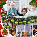 12 Pcs 2.4 Inch Christmas Ball Ornaments Red and Green Polka Dot Hanging Ornaments Christmas Tree Decorations Plastic Glittering Balls for Xmas Holiday Party Tree Decor(Stylish Style)