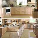 hicorfe Kitchen Runner Rugs and Mats Sets,2 Pieces Absorbent Non-Slip Kitchen Rug,Comfort Kitchen Mat for Floor, Washable for Kitchen,Hallway,Sink,Laundry(20"x59"+20"x32",Brown)