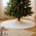 Jetec Christmas Cat Proof Tree Skirt Kit with Soft White Tree Skirt and Prickle Mat Deterrent Guard to Stop Cats from Digging and Climbing Christmas DIY Repellent Mat Deterrent Indoor 12 x 79 Inch