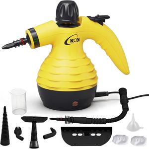 KOK Handheld Steam Cleaner for Home Use, Portable Pressurized Steam Shot Cleaner with 10-in-1 Attachments Kit for Kitchen, Car, Bathroom, Wall, Floors & Windows | Chemical-Free Deep Cleaning Steamer
