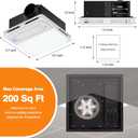 5-in-1 Bathroom Exhaust Fan with Light and Heater, Smart Humidity Sensor, 190 CFM 1.0 Sone Quiet Vent Fan, 1800W Fast Heating, 1500LM LED Light, Remote Control, UL Certified, 4.0 Inches
