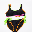 Womens Bikini Sets Color Block Swimsuits Supportive Wide Strap Two Piece, Size L