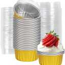 20 Pack Desert Containers,5oz Mini Desert Cups With Lids,Aluminum Foil Disposable Bowls For Party,Microwave And Freezer Safe