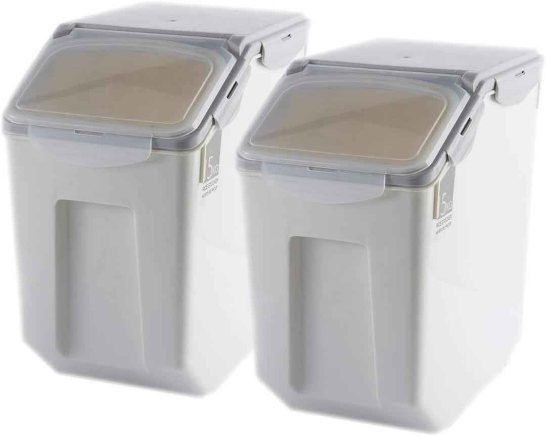 2-Pack 15L/4 Gallon Airtight Food Storage Containers with Locking Lids  Leakproof Dry Dog Food Rice Grain Bin for Kitchen Pantry Organization (507oz)