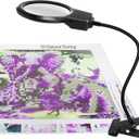 5D Diamond Painting Tools, LED Light with Magnifiers for Diamond Painting, 4X & 6X Magnifier LED Light with Clip and Flexible Neck, 5D Diamond Painting and Cross Stitch Tool Accessory Magnifier Lamp (Black)