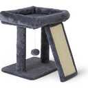 17.1-inch Small Cat Tree Tower with Scratching Post for Indoor Cats,Grey