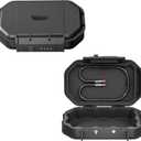 Portable Travel Safe Lock Box with 4-Digit Combination Lock - Waterproof Anti-Theft Security Box for Beach, Hotel, Car, Dorm - Includes Removable Steel Cable for Phone, Passport, Cash