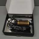 Hair Dryer Brush, 4 in 1 Rotating Round Hot Air Spin Brush Set Negative Ionic Professional Blow Dryer with Detachable Brush(2" & 1.5"), 3 Heats and 2 Speeds Rotating Blow Dryer Brush (Black-gold)