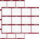 32" x 48" SwiftGlimpse 2026 Wall Calendar Erasable Jumbo XL Wet & Dry Erase Laminated 12 Month Annual Yearly Wall Planner, Reversible, Horizontal/Vertical, Maroon