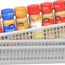 Narrow Storage Bins - Set of 3 Spice Baskets - Plastic Trays for Organizing Kitchen Cabinets, Pantries, Shelves, Fridge, and Countertops - Spice Holder for Inside Cabinets, Small Fridge Organizer