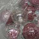 Sea Team Shatterproof Clear Plastic Christmas Ball Ornaments Decorative Xmas Balls Baubles Set with Stuffed Delicate Decorations (70mm/2.76 inch 24-Pack, Pink)