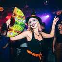 13Inch Large Popping Fans for LINE Dancing Boots Ground Hand Fan Foldable for Women Dances, Music, Festiva,L Gift,Rave,Party