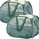 Collapsible Laundry Basket, 90L Foldable Pop Up Laundry Hamper with Handles, Mesh Dirty Clothes Hamper for Laundry, Bathroom, Kids Room, Dorm,Travel or Camping (Green, 2PCS)
