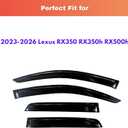 KPY Rain Guards Fit for 2023-2026 Lexus RX350 RX350h RX500h, Out-Channel Window Visors Vent Wind Deflectors 4PC, Car Accessories for 23-26 Lexus RX Series