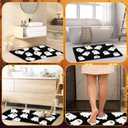 Black Ghost Bath Mat Soft Halloween Bathroom Rug Non Slip Cute Spooky Ghost Bathroom Decoration Shaggy Plush Microfiber Rug Halloween Decor for Home Bedroom Shower Floor, 15.75 x 23.62 Inch (1'4" x 1'11" (Rectangular))