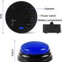 BEAN LIEVE 2-Pack Game Buzzers - Super Bright 4-LEDs, Unique Sounds, Compact Portable & Lock Switch - Trivia Buzzer for Classroom, Family Feud - Teachers, Adults, Kids (Buzzers for Trivia Games), 3.5 x 3.5 x 1.7 inches