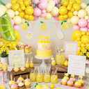 Lemon Balloon Arch Garland Kit, Pink and Pastel Yellow Balloon with Green Yellow Lemon Foil Balloons for Baby Shower Bridal Wedding Graduation Birthday Lemonade Theme Party Decorations