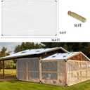 9.8 * 16.4 FT Thickened Chicken Coop Cover for Winter, Waterproof & Anti-Tear Chicken Coop Insulation with Rope, Chicken Run Sidewalls, Windproof Clear Chicken Coop Tarp for Chicken Run
