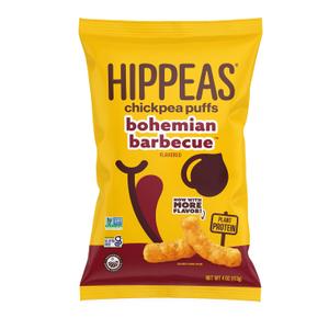 Hippeas Chickpea Puffs, Bohemian Barbecue (Pack of 6), 4 Ounce, 4g Protein, 3g Fiber, Vegan, Gluten-Free, Crunchy, Plant Protein Snacks (BBD 08/09/26)