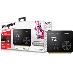 Energizer Smart Thermostat, Programable Wi-Fi Thermostat, 5GHz & 2.4GHz, Compatible with Alexa and Google, App Control, 3.5 inch Color Touch Screen, Easy Installation, 7 Day Scheduling, Night Light