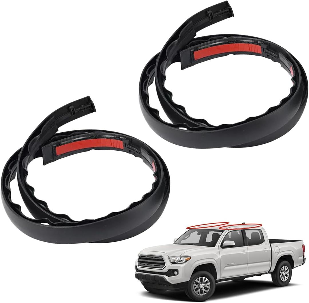 2PCS Roof Drip Molding Right & Left Weatherstrips Compatible with Toyota Tacoma Double CAB 2005-2015 Replace# 75551-04063 75561-02020 75552-04061
