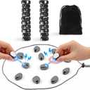Magnetic Chess Game, Magnet Game with 20 Larger Black Stones & String, Strategy Magnetic Game for Family, Magnet Board Game Party Favors for Adults