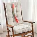 SUNROX Memory Foam Jumbo Rocking Chair Cushions, FadeShield Water Resistant Non Slip Durable Tufted Pads, Set of Seat & Back Cushion with Ties for Indoor/Outdoor Rocker, 2 Piece, Cream