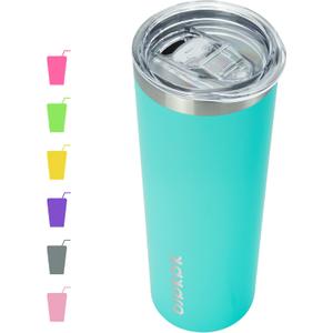 BJPKPK 20 oz Skinny Tumbler Stainless Steel Coffee Mug Slim Vacuum Insulated Travel Cup,Turquoise