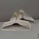 TIMMY 36-Pack Velvet Hangers with Gold Hooks - Space-Saving Non-Slip Heavy-Duty Clothes Hangers for Coats, Suits, Dresses, and Sweaters - Slim Design (Ivory+Gold)