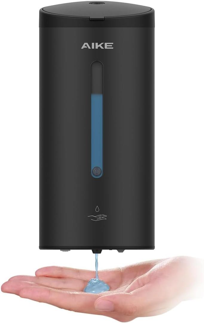 AIKE Wall-Mount Automatic Liquid Soap Dispenser 27oz Large Capacity Matte Black Anti-Spots Coating Model AK1205 (Matt Black)
