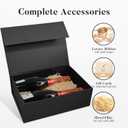 LIFELUM Gift Box 13.5''x10''x4'' Large Gifts Box with Magnetic Lids Black Gift Boxes for Father's Day graduation gifts Contains Card, Ribbon, Filler