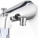 All Metal Tub Spout with Diverter Chrome, Fits 1/2 or 3/4" Threaded Pipes, Bathtub Faucet with Shower Diverter for Convenient Water Control (Without Handheld)
