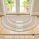 Door Mat 36" x 24", Half Circle Non Slip Washable Entry Rug, Low Profile Absorbent Doormat for Front Door, Back Door, Entryway, Kitchen Soft Semicircle Indoor Floor Mat, Khaki