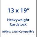 13" x 19" Cardstock Sheets For Inkjet or Laser Printers - Heavy 80lb Cover Matte Finish White - Great for Flyers, Posters, Covers (50 Sheets)