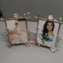 Geelin 2 Pcs 5"x7" Gold Picture Frame with High Definition Glass Ornate Pretty Floral Metal Picture Frame Golden Tabletop Display Decor Gift for Wedding Women Home Decor Graduation Commemorate