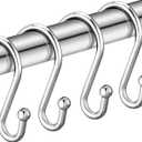 Silver Shower Curtain Hooks,Rust Proof Shower Curtain Rings for Bathroom,Set of 12 CHICTIE Chrome S Shaped Decorative Shower Curtain Hooks Hangers for Bathroom Curtains,Clothing, Towels, etc