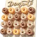 Donut Wall Display Stand, Wooden Doughnut Holder Display 20 Donuts, Donut Holder Board for Donut Grow Up Party, Birthday, Wedding, Baby Shower, Donut Party Decorations (Natural)