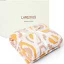 Boho Knit Throw Blanket  51"x67" Cozy & Lightweight (2.09lb) SouthwesternTassel Perfect for Sofa, Camping & WFH Stylish Home Decor, Machine Washable & Gift (Yellow, Kinted)