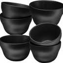 Bruntmor Set of 6 Ceramic Dessert Bowls - 8 Oz Chip and Dip Bowls for Parties, Small Ceramic Ramekins Set for Snacks, Nuts, and Dips - Custard Cups - Oven, Microwave, Dishwasher Safe - Matte Black