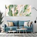 3Pcs Green and Gold Wall Art Emerald Green Abstract Boho Marble Wall Decor Modern Luxury Posters Prints Pictures Paintings Artwork for Living Room Bedroom Bathroom Home Decorations(16x24 in Canvas), 24"L x16"W