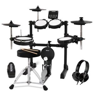 Xkorce Electronic Drum Set Electric Drum Kit with 4 Quiet Mesh Pads and 6" Kick Drum, 360 Sounds, Headphones, Sticks, Dual Bluetooth function, Suit for Beginner