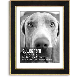 Suede 10x13 Frame - Single Frame, Christmas Elegant Black 10 x 13 Poster Frame with Mat for 8.5 by 11, 10x13 Picture Frames for Artwork, Puzzles, Photos and Movie Posters