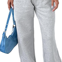 AROGONE Women's Casual Drawstring High Waisted Sweatpants Wide Straight Leg Lounge Pants with Pockets (Medium, Grey)
