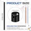 VIHOSE 36 Inch Ceiling Fan Downrod with Extension Cord 3 ft Black Downrod for Ceiling Fan 1 Inch Outside Diameter Not Threaded Suitable for a Wide Range of Fans