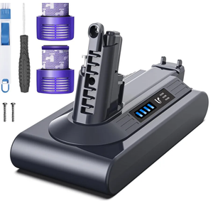 Morpilot Replacement Battery for V10, 25.2V 8000mAh Li-ion Battery Perfectly Compatible with V10 Cyclone V10Animal V10Absolute V10Fluffy V10Motorhead Series Vacuum, 2 Post-Filter Included