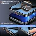 [Full Camera Protection& Mechanical Lock]Magnetic Privacy Case for iPhone 13 Pro Max[Compatible with MagSafe][CD Metal Ring]Full Body Shockproof Metal Bumper, 9H Anti Peeping Glass Cover-Black